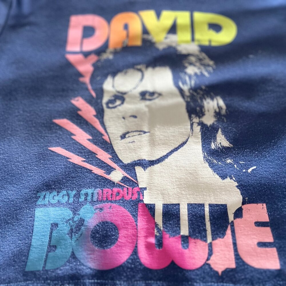 🌸4/$20🌸 Gap Cropped David Bowie Graphic Short Sleeve T-Shirt - Picture 6 of 13